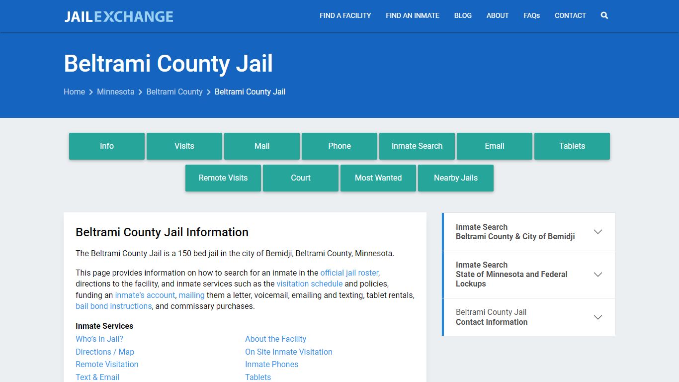 Beltrami County Jail, MN Inmate Search, Information
